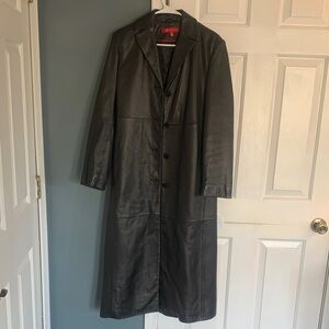 Long Black Leather Coat